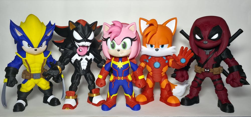 3D-фигуроки Sonic × Marvel | Кроссовер | Авторская серия