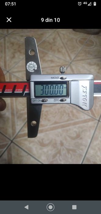 Subler digital de adâncime 300 mm HOLEX
Citire comutabilă: mm / inch
A