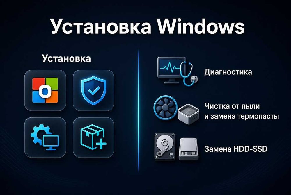 Установка Windows. Ремонт ПК и Ноутбуков