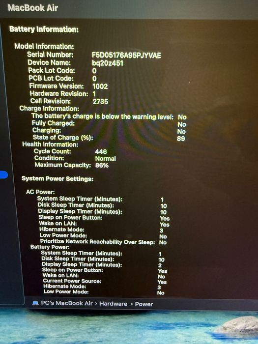 Macbook Air 13inch M1 256GB