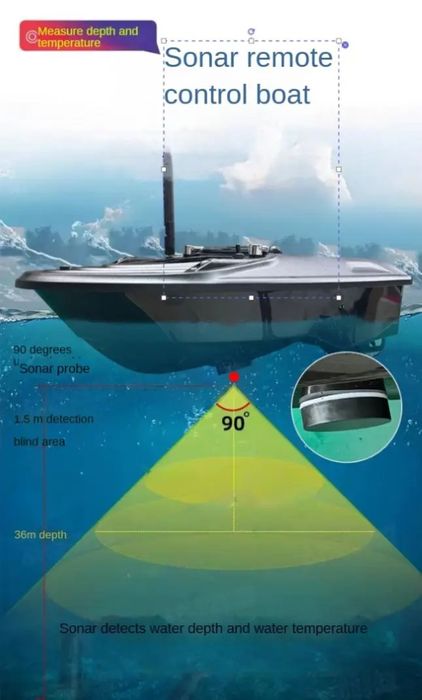 Лодка за захранка RD 3  GPS 100т.+ Дълбокомер, Гаранция 1г.