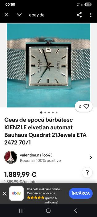 Ceas vintage automatic Kienzle swiss made 21 jewels