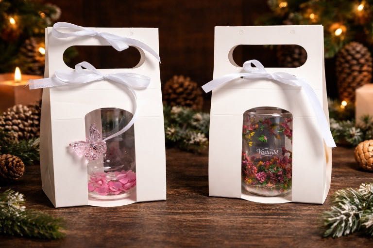 Чаши с двойно дъно и сухи цветя