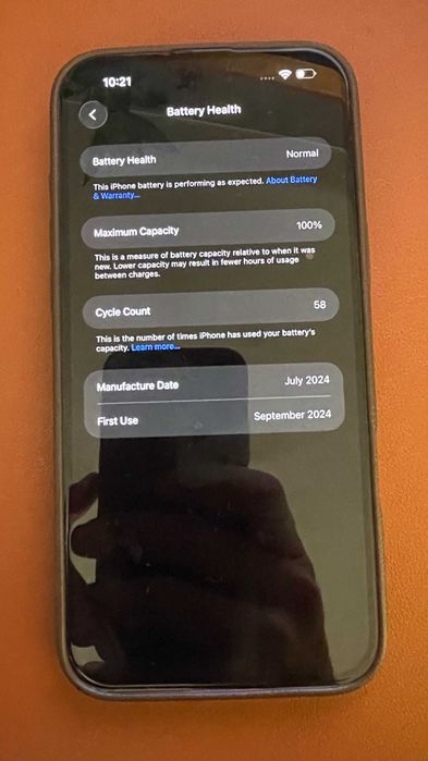 iPhone 16 Plus ca nou, blocat, nu merge sim, baterie 100%, 58 cicluri