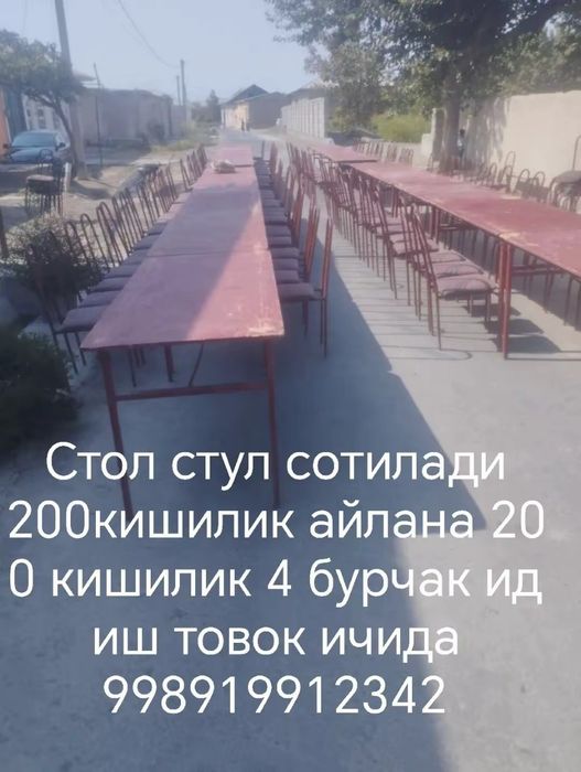 Stol stul tuylarga marakalaga berish uchun mo'ljallangan 400 kishilik