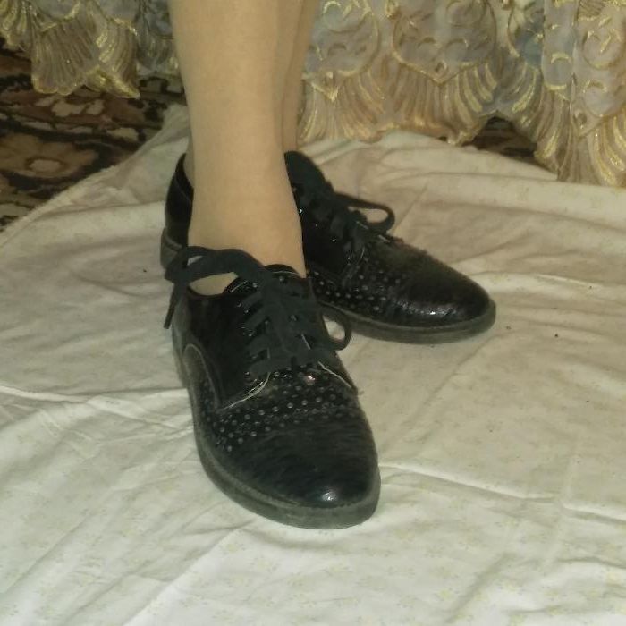 р.36 туфли черные экокожа