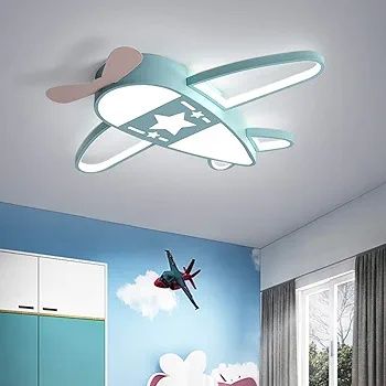LED таванна лампа самолет за деца 59 см , ултра тънко 6 см спалня, детска стая дистанционно