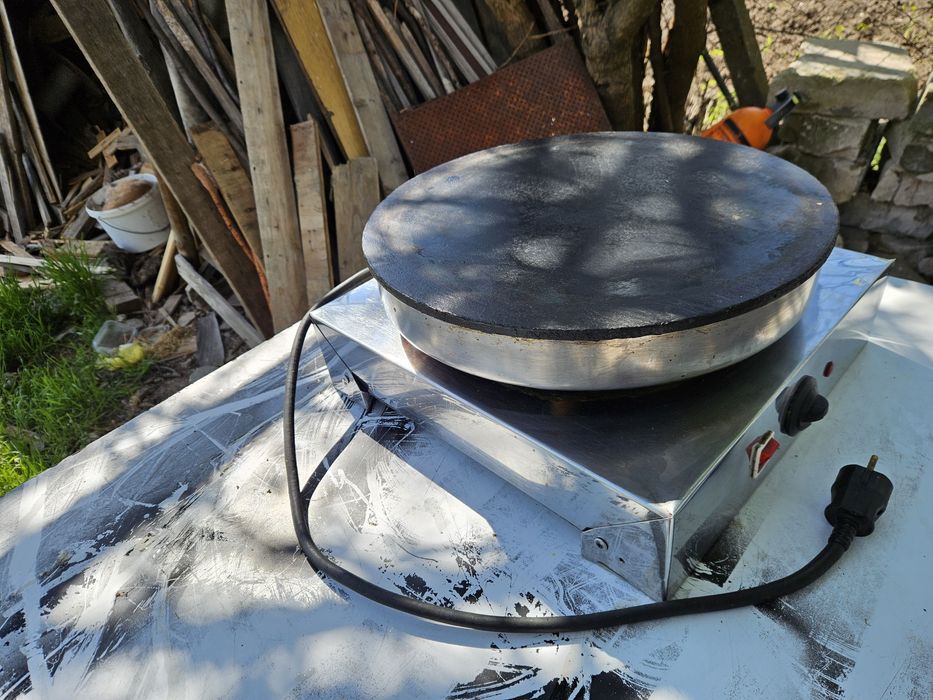 Котлон за Палачинки на Ток ф-40см. Стоманена Плоча гладка  неръждавейка конструкция  монофазна 3kw.