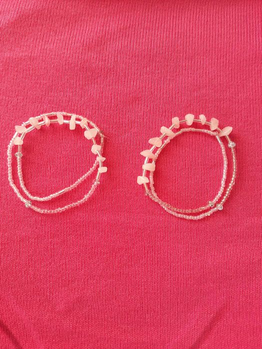 Гривни розов кварц