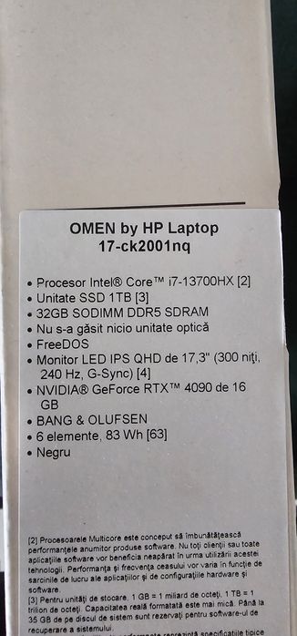 Laptop HP Omen 17-ck2001nq 4090