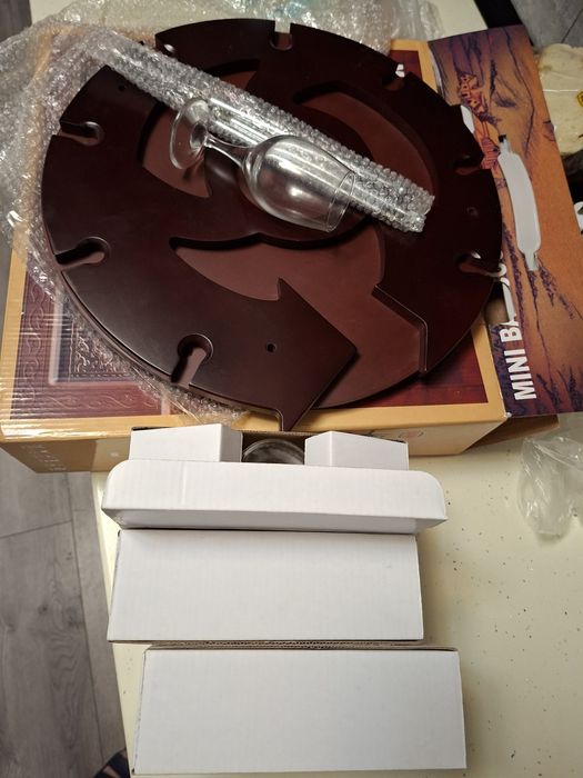 Mini bar suport sticla vin si pahare Nou