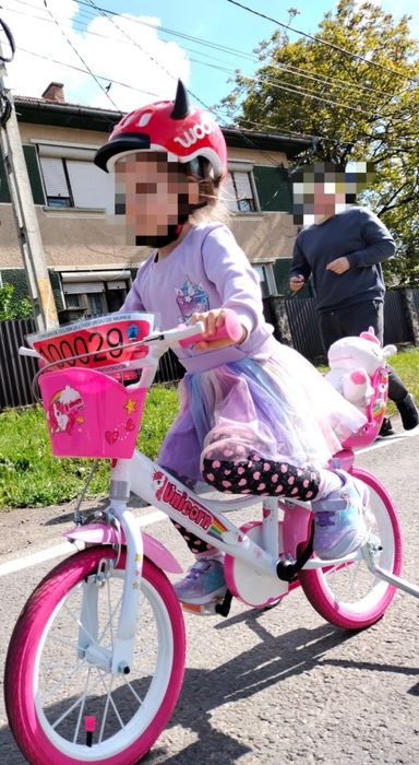 Bicicleta copii fete 14” Unicorn cu roti ajutatoare