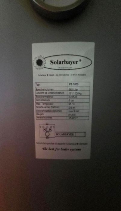 Pufer 1000l cu izolație