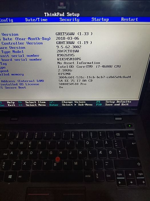 Lenovo thinkpad X1 Carbon i7 gen 4