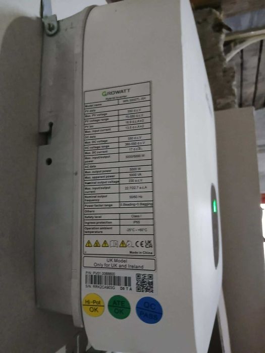Growatt MIN5000 TL-XH inverter + smart meter