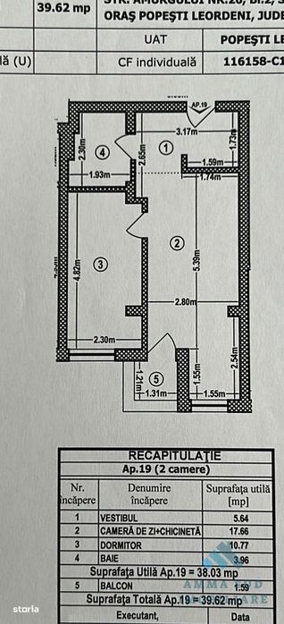 Apartament tip Studio - 39.6 mp - Mutare imediata - Str. Amurgului