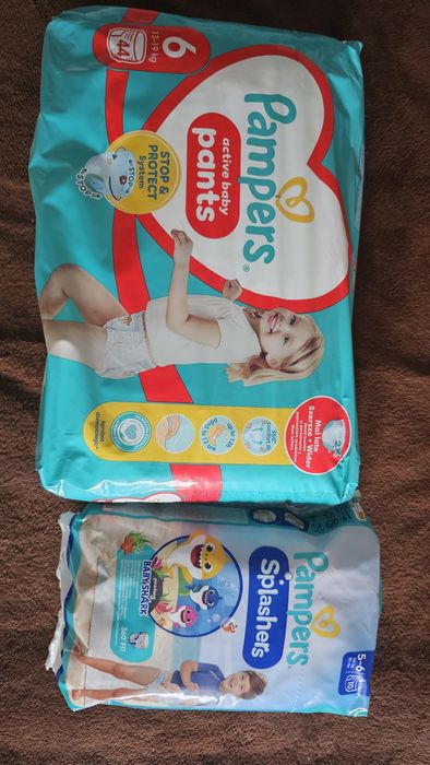Pampers pants 6 (44 buc) + Pampers Splashers 5-6 (10 buc)