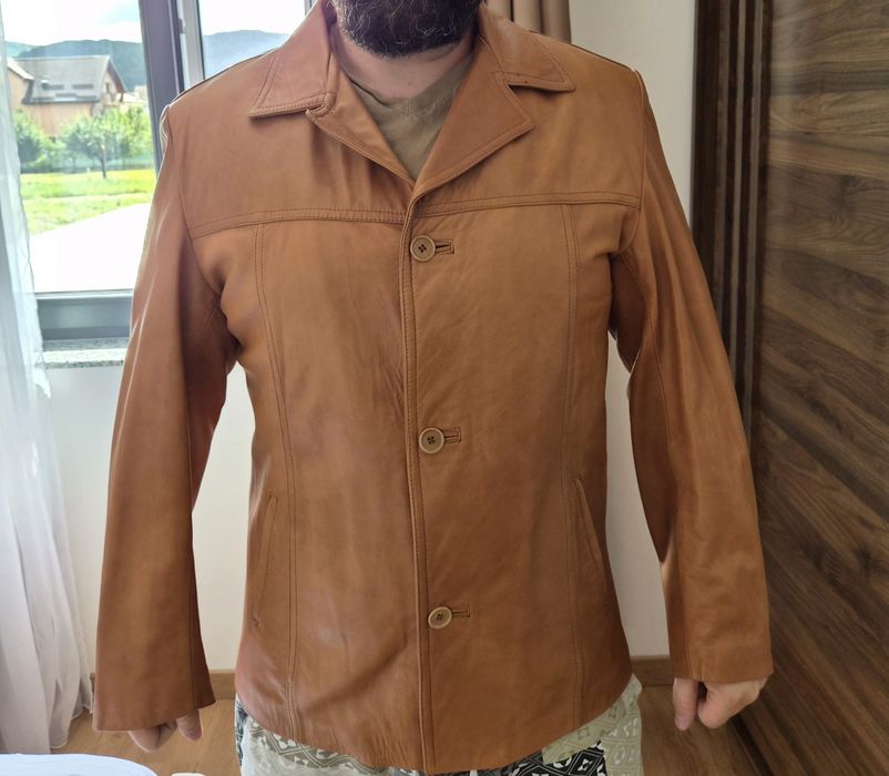 Mens Classic Blazer Buttoned Box Jacket Harris Tan XL / XXL