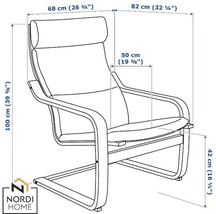 Кресло IKEA Poang + оттоманка