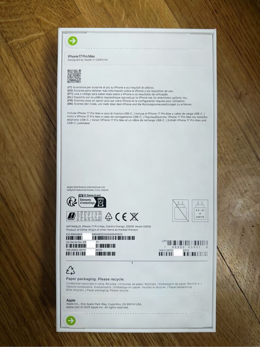 iPhone 17 Pro Max 256GB sim+esim Cosmic Orange