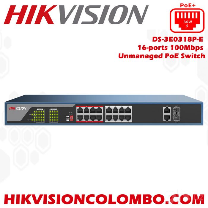 Poe камутатор hikvison DS-3E0318P-E