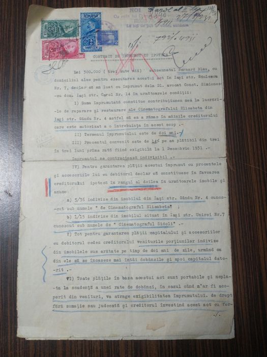 Vând documente notariale 1931