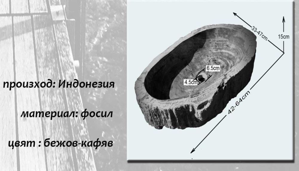 Мивка от естествен камък - Фосил / Fossil
