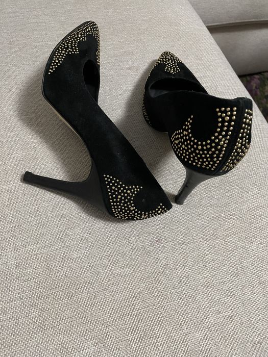 Pantofi stiletto Bagatt, IL Passo, piele intoarsa, negri, 39