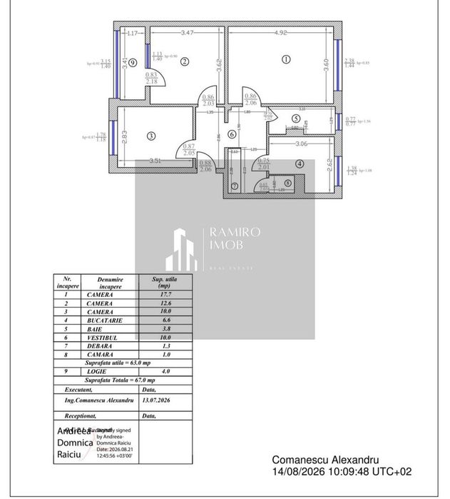 3 camere 5 minute METROU 1 DECEMBRIE/decomandat/centrala