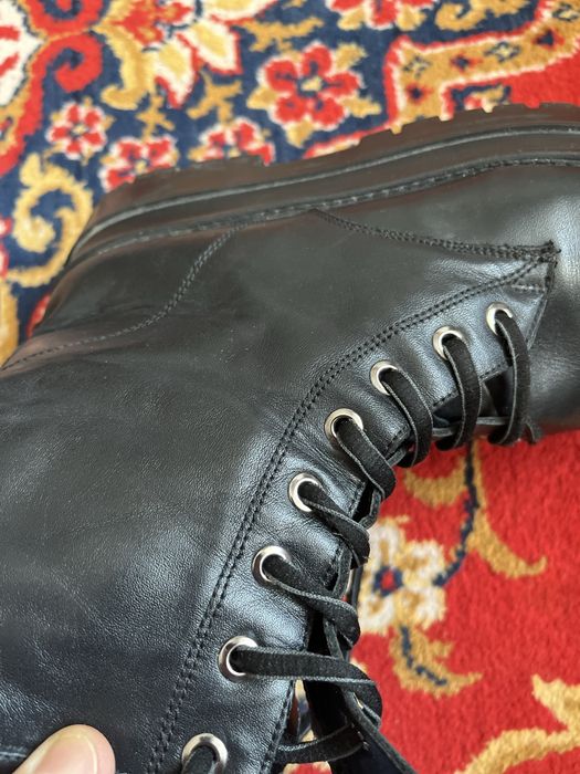 Сапоги зимние кожанные черные