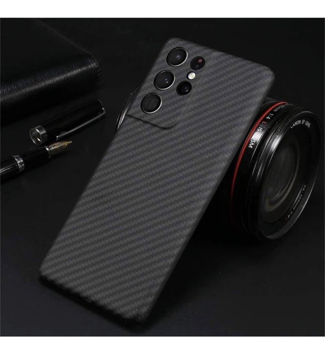 Husa Silicon Samsung S22/S23/S24/S25 PLUS ULTRA Slim Imitatie Carbon