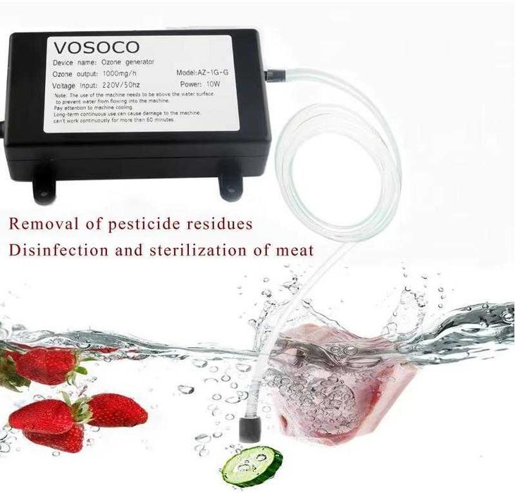 1000Мг/Час 10W Озон Генератор Озонатор Вода Филтър Въздух Пречиствател Преносим Многофункционален Почистваща Машина за Вода, Зеленчуци, Плодове, Месо