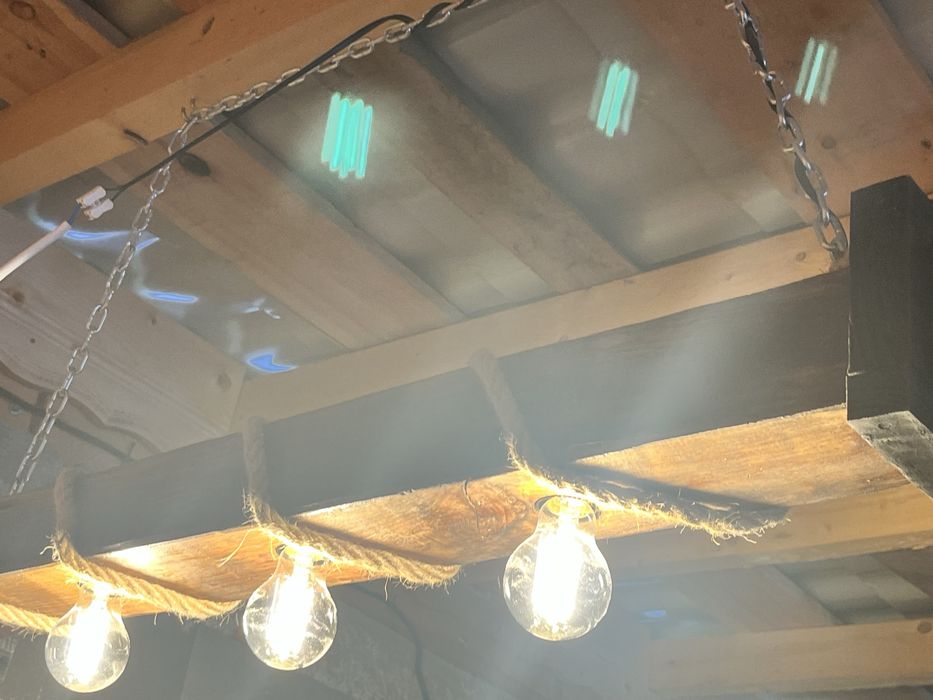 Изработка на дървени полилеи за барбекю, веранда, механа