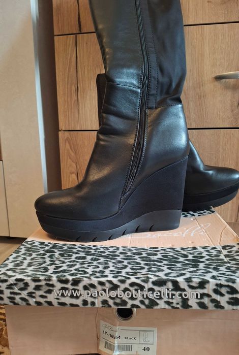 Дамски ботуши от плат и еко кожа Paolo Botticelli.