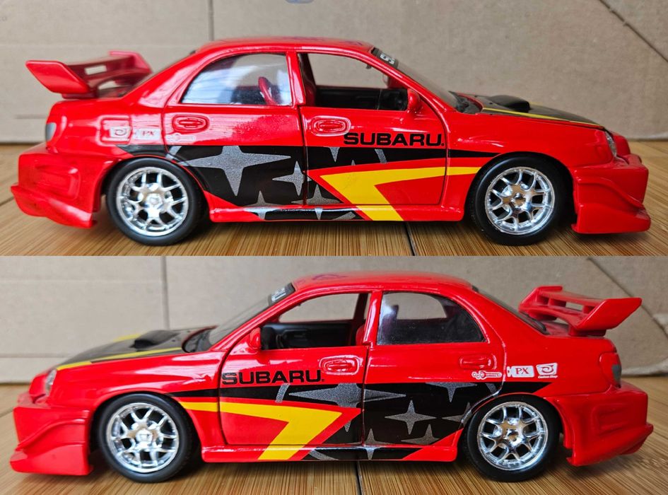 Masina de colectie Bburago Subaru Impreza WRX la scara 1/24 din metal