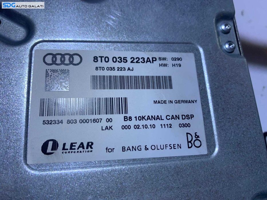 Sistem Audio Complet Boxa Boxe Difuzor Difuzoare Tweeter Amplificator Subwoofer Bang Olufsen Audi A4 B8 2008 - 2015 Cod 8K9035382B 8T0035223AP 8T0035399 8T0035416 8K9035709 8K0035411A