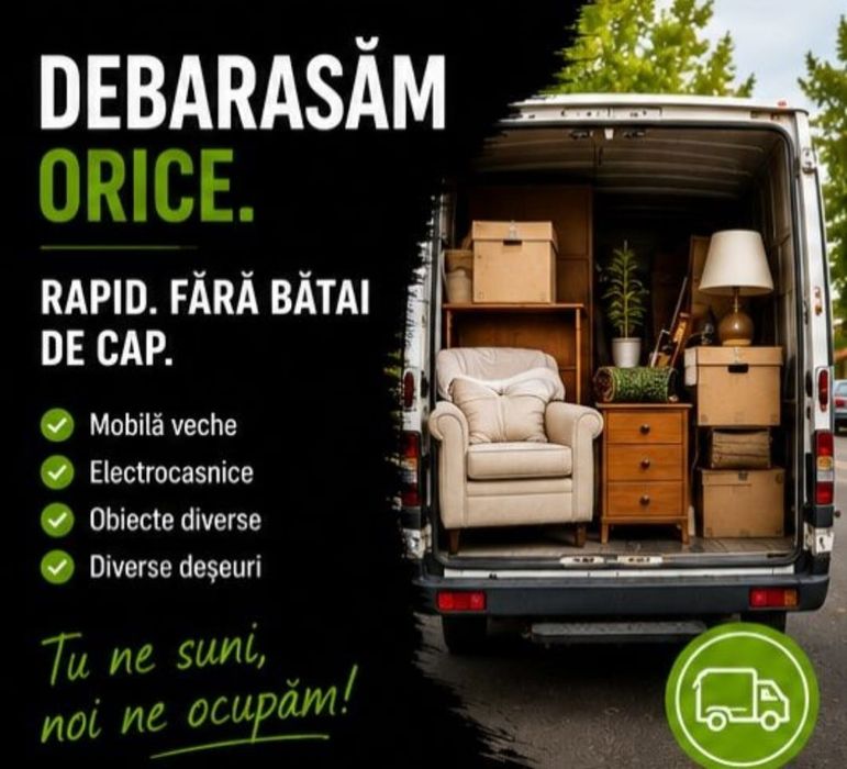 Debarasări Apartamente,Beciuri,poduri și pivnițe |Debarasare mobilă veche, moloz și Gunoi |Demolări