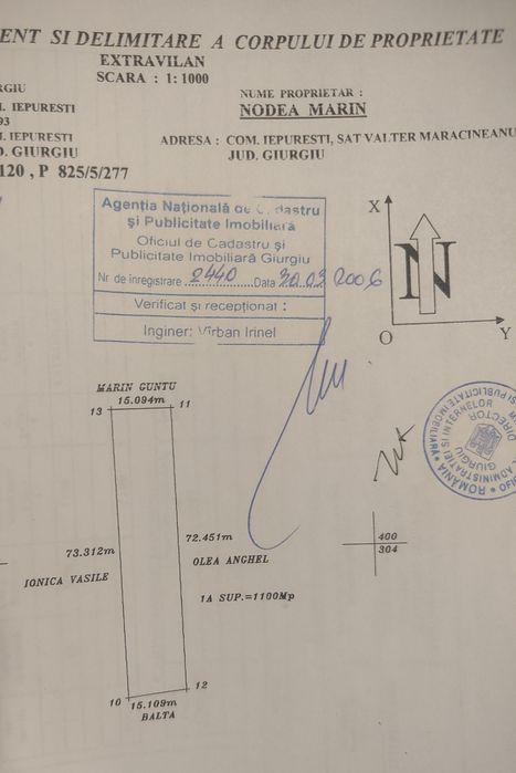 Teren de vanzare in Sat Walter Mărăcineanu ,Comuna Iepuresti