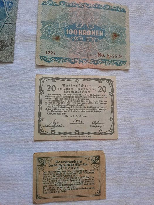 bancnote kronen heller mark