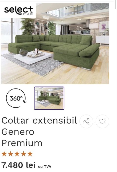 Coltar extensibil cu lada de depozitare