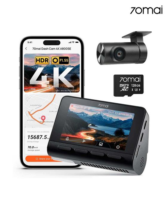 Видеорегистратор 70mai A800SE + камера заднего вида и SD карта