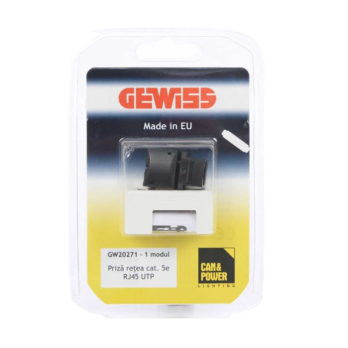 Priza internet Gewiss System GW20271, RJ45 cat.5E,incastrata, modulara