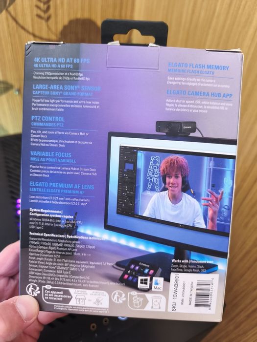Camera Web 4K pt streaming Elgato Facecam Pro 4K60 fps UHD