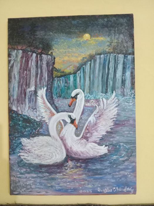 Pictură în ulei pe piele