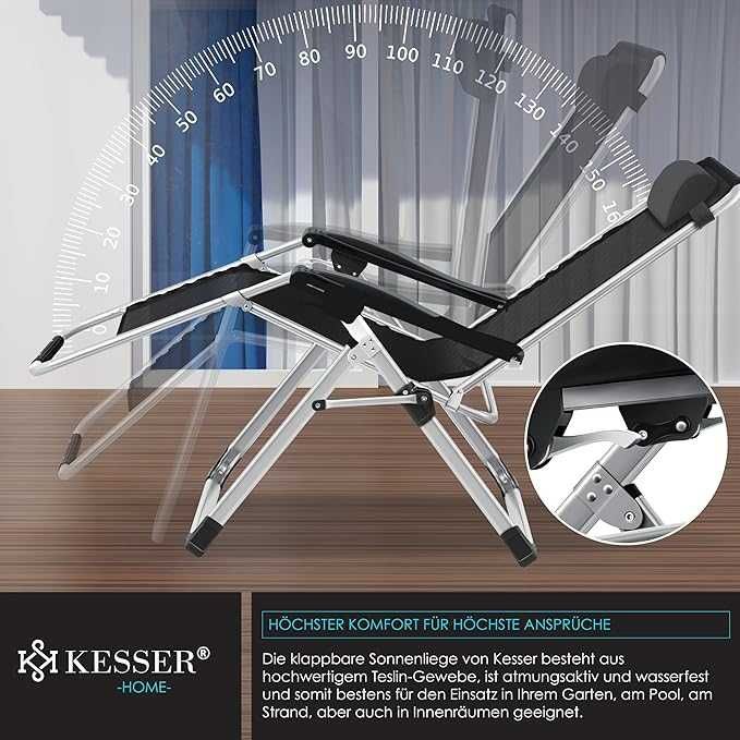 KESSER® шезлонг, сгъваем, градински стол, товароподемност 200 кг