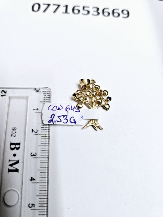 Vand pandantiv din aur 14 k 2.53 g cod 649