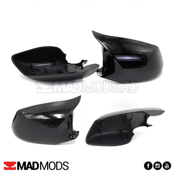 Set capace oglinzi M BMW Seria 5 F10 F11 F18 NFL Non-LCI, Negru lucios