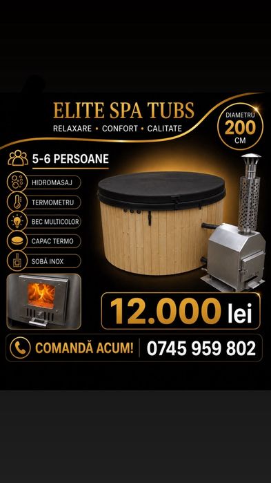 Ciubăr jacuzi patrat sau rotund 10 pers