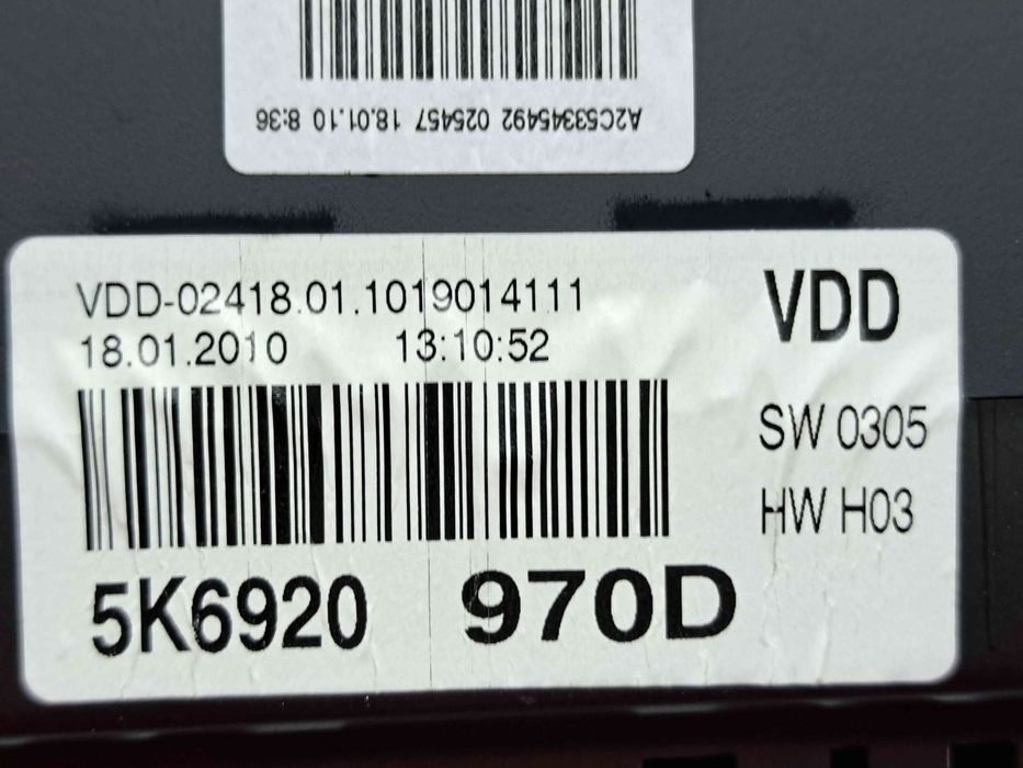 Ceas bord Volkswagen Golf 6 (5K1) GTI [Fabr 2009-2013] 5K6920970D