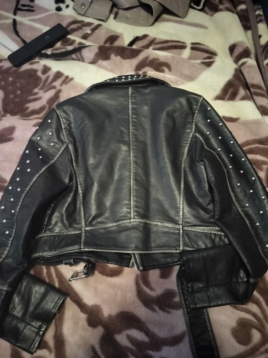 Geacă piele naturala neagra